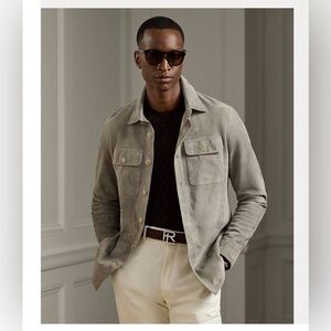 Ralph Lauren Purple Label Suede Jacket Brown